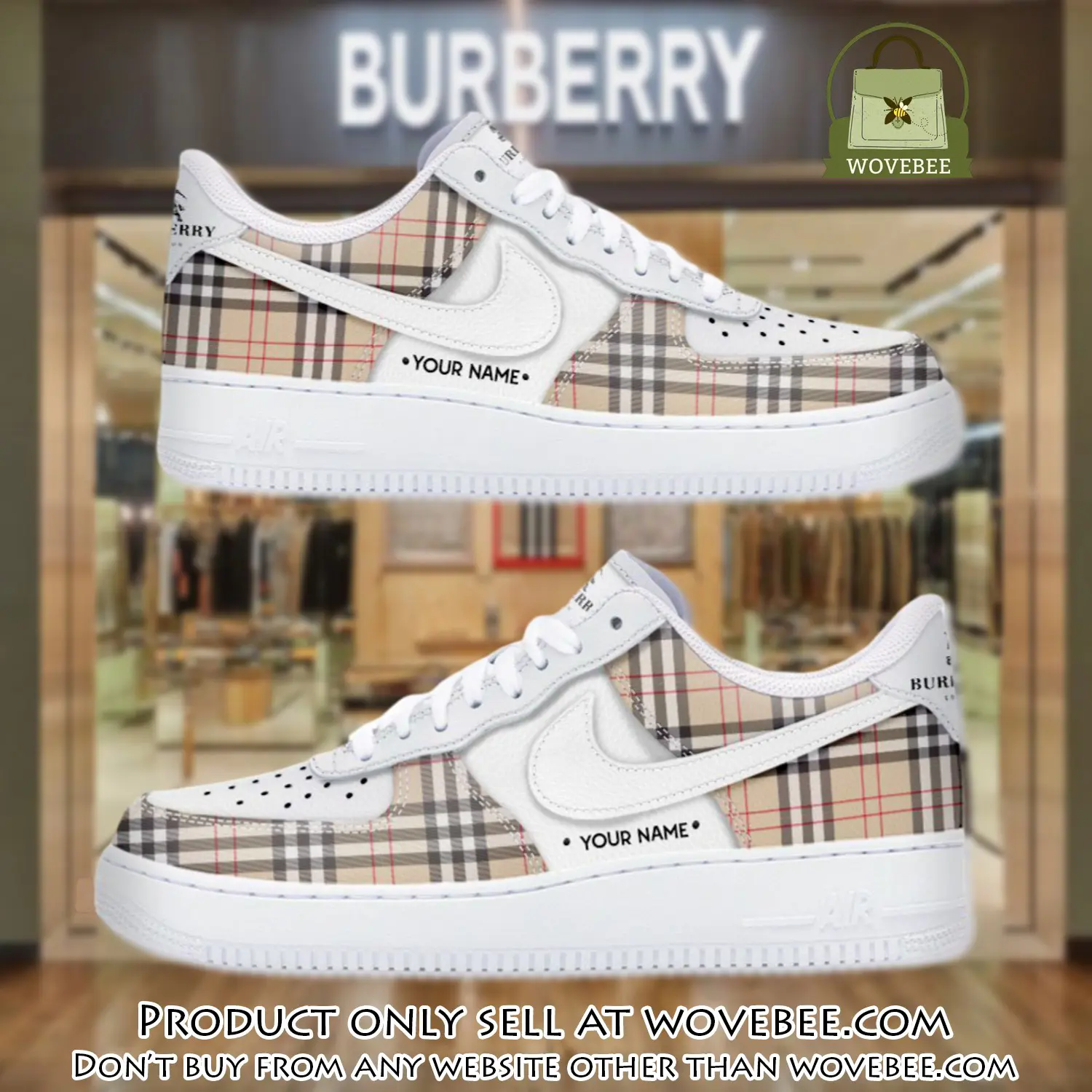 Personalized burberry luxury air force 1 sneakers limited af1 shoes oaf1002 wvb4314158